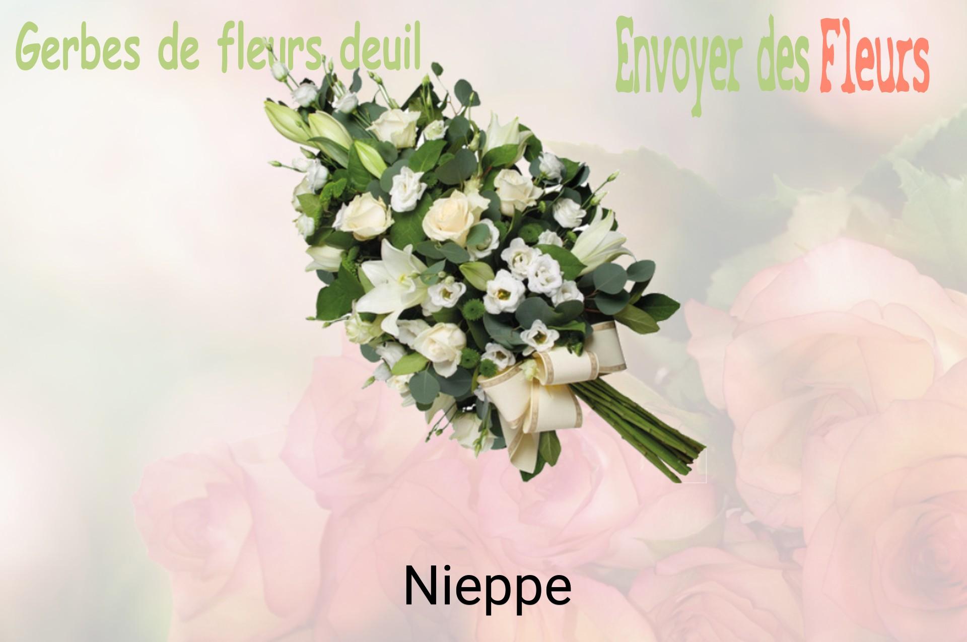 Gerbe de fleurs de deuil livrée à Nieppe